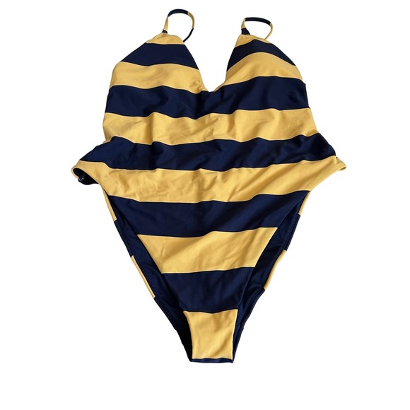 Arie V Swimsuit Blue and Yellow Stripe XXL - Picture 1 of 3